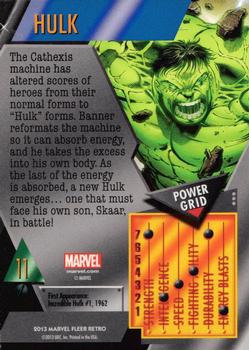2013 Fleer Retro Marvel  - Metal #11 Hulk Back