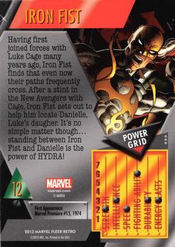 2013 Fleer Retro Marvel  - Metal #12 Iron Fist Back