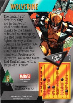 2013 Fleer Retro Marvel  - Metal #16 Wolverine Back
