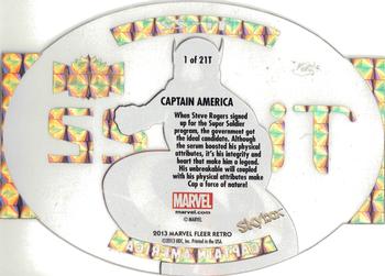 2013 Fleer Retro Marvel  - Metal Universe Ti-22 #T1 Captain America Back