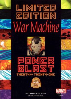 2013 Fleer Retro Marvel  - Power Blast #PB20 War Machine Back