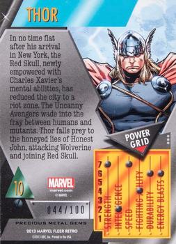 2013 Fleer Retro Marvel  - Precious Metal Gems Red #10 Thor Back