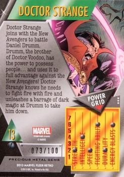 2013 Fleer Retro Marvel  - Precious Metal Gems Red #13 Doctor Strange Back