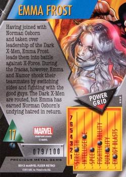 2013 Fleer Retro Marvel  - Precious Metal Gems Red #17 Emma Frost Back