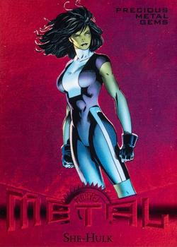 2013 Fleer Retro Marvel  - Precious Metal Gems Red #28 She-Hulk Front