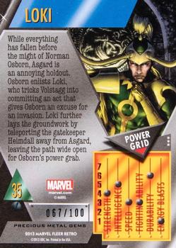 2013 Fleer Retro Marvel  - Precious Metal Gems Red #35 Loki Back