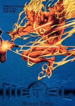 2013 Fleer Retro Marvel  - Precious Metal Gems Blue #4 Human Torch Front