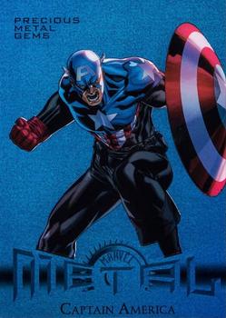 2013 Fleer Retro Marvel  - Precious Metal Gems Blue #9 Captain America Front