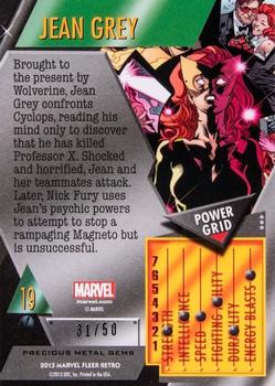 2013 Fleer Retro Marvel  - Precious Metal Gems Blue #19 Jean Grey Back