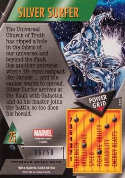 2013 Fleer Retro Marvel  - Precious Metal Gems Blue #25 Silver Surfer Back