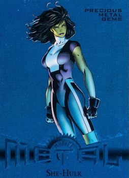 2013 Fleer Retro Marvel  - Precious Metal Gems Blue #28 She-Hulk Front