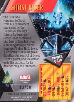 2013 Fleer Retro Marvel  - Precious Metal Gems Blue #30 Ghost Rider Back