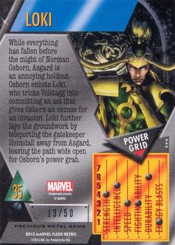 2013 Fleer Retro Marvel  - Precious Metal Gems Blue #35 Loki Back