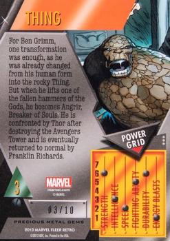 2013 Fleer Retro Marvel  - Precious Metal Gems Green #3 Thing Back