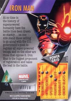 2013 Fleer Retro Marvel  - Precious Metal Gems Green #8 Iron Man Back