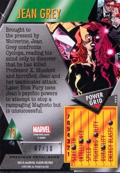 2013 Fleer Retro Marvel  - Precious Metal Gems Green #19 Jean Grey Back
