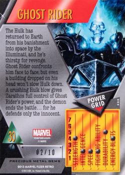 2013 Fleer Retro Marvel  - Precious Metal Gems Green #30 Ghost Rider Back