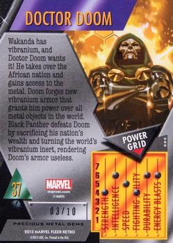 2013 Fleer Retro Marvel  - Precious Metal Gems Green #37 Doctor Doom Back