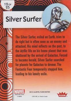 2013 Fleer Retro Marvel  - Retro Stickers #RS12 Silver Surfer Back