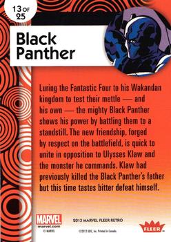 2013 Fleer Retro Marvel  - Retro Stickers #RS13 Black Panther Back