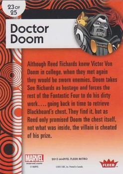 2013 Fleer Retro Marvel  - Retro Stickers #RS23 Doctor Doom Back