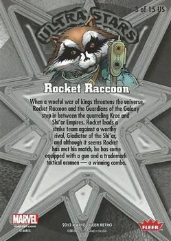 2013 Fleer Retro Marvel  - Ultra Stars #US3 Rocket Raccoon Back
