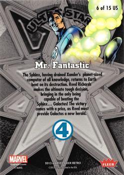 2013 Fleer Retro Marvel  - Ultra Stars #US6 Mr. Fantastic Back