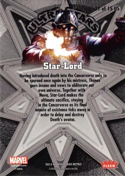 2013 Fleer Retro Marvel  - Ultra Stars #US11 Star-Lord Back