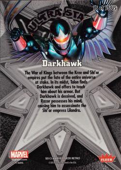 2013 Fleer Retro Marvel  - Ultra Stars #US15 Darkhawk Back