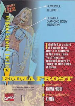 2013 Fleer Retro Marvel  - Ultra X-Men #UX11 Emma Frost Back