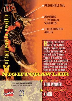 2013 Fleer Retro Marvel  - Ultra X-Men #UX23 Nightcrawler Back