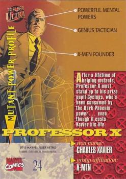 2013 Fleer Retro Marvel  - Ultra X-Men #UX24 Professor X Back