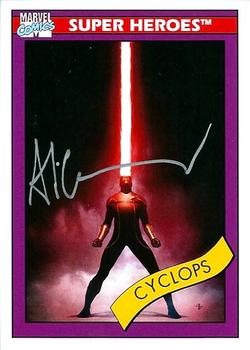 2013 Fleer Retro Marvel  - 1990 Marvel Universe Design Autographs #5 Cyclops / Adi Granov Front