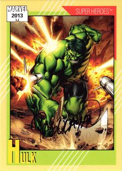 2013 Fleer Retro Marvel  - 1991 Marvel Universe Design Autographs #7 Hulk / Carlo Pagulayan Front