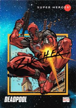 2013 Fleer Retro Marvel  - 1992 Marvel Universe Design Autographs #4 Deadpool / Patrick Zircher Front