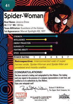 2013 Fleer Retro Marvel  - Base Autograph Parallel #41 Spider-Woman / Alex Maleev Back