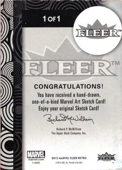 2013 Fleer Retro Marvel  - Sketches Variations #NNO86 Rhiannon Owens Back