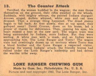 1940 Gum Inc. Lone Ranger (R83) #13 The Counter Attack Back