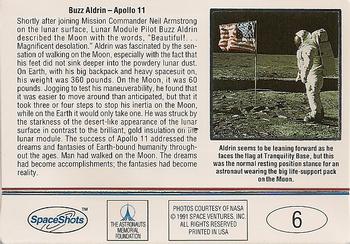 1991 Space Ventures Space Shots Moon Mars #6 Buzz Aldrin - Apollo 11 Back
