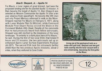 1991 Space Ventures Space Shots Moon Mars #12 Alan B. Shepard, Jr. - Apollo 14 Back