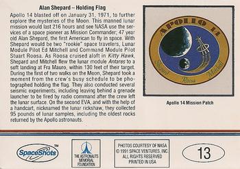 1991 Space Ventures Space Shots Moon Mars #13 Alan Shepard - Holding Flag Back