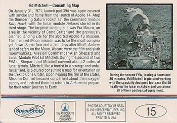 1991 Space Ventures Space Shots Moon Mars #15 Ed Mitchell - Consulting Map Back