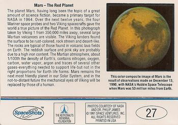 1991 Space Ventures Space Shots Moon Mars #27 Mars - The Red Planet Back