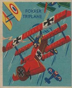 1934 National Chicle Sky Birds (R136) #68 Fokker Triplane Front
