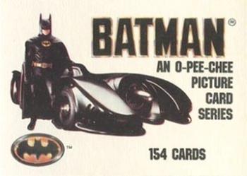 1989 O-Pee-Chee Batman Movie #1 Introduction Front