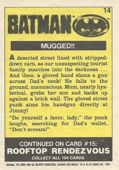1989 O-Pee-Chee Batman Movie #14 Mugged! Back