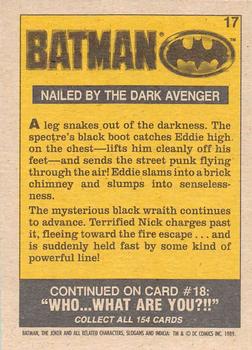 1989 O-Pee-Chee Batman Movie #17 Nailed by the Dark Avenger Back