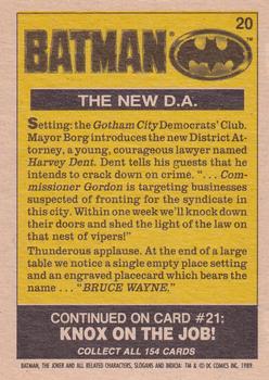1989 O-Pee-Chee Batman Movie #20 The New D.A. Back