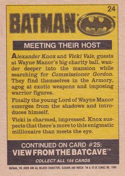 1989 O-Pee-Chee Batman Movie #24 Meeting Their Host Back