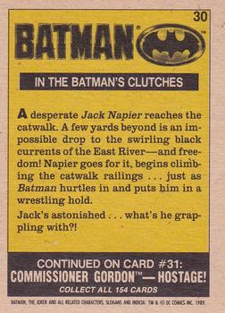 1989 O-Pee-Chee Batman Movie #30 In the Batman's Clutches Back